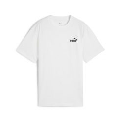 Młodzieżowa luźna koszulka ESS z małym logo No. 1 PUMA White. Biała bluzki Puma, m, bez wzorów, prążkowane, eleganckie, bez kołnierzyka, bez ramiączek. Za 79.00 zł.