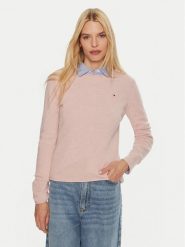 Tommy Hilfiger Sweter WW0WW44161 Różowy Regular Fit. Czerwone swetry TOMMY HILFIGER, l, bez wzorów, z wełny, bez ramiączek. Za 289.99 zł.