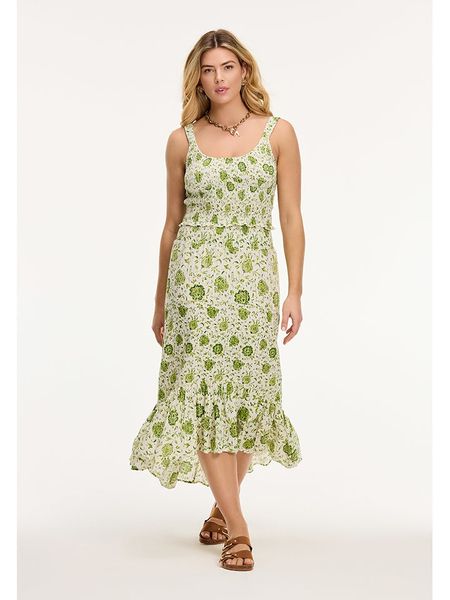 SHIWI Top "Ilona" w kolorze zielono-białym rozmiar: XL. Zielone spódnice SHIWI, xl, bez wzorów, z bawełny, bez kołnierzyka, bez ramiączek. Za 96.60 zł.