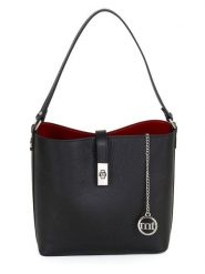 Mia Tomazzi Skórzana torebka w kolorze czarnym - 25 x 24 x 11 cm rozmiar: onesize. Czarne torby na ramię Mia Tomazzi, bez wzorów, z materiału, na ramię, bez dodatków. Za 260.99 zł.