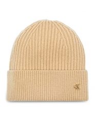 Calvin Klein Czapka Ck Metal Wool Beanie LV04D8032G Beżowy. Brązowe czapki Calvin Klein, bez wzorów, z materiału. Za 169.99 zł.