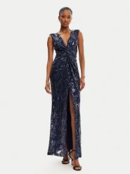 Rinascimento Sukienka wieczorowa CFC0123067003 Granatowy Regular Fit. Niebieskie sukienki Rinascimento, xs, bez wzorów, z syntetyku, wizytowe, bez kołnierzyka, bez ramiączek. Za 729.99 zł.