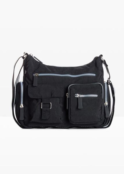 Torebka na ramię z torebką zewnętrzną. Niebieskie torby na ramię bonprix, bez wzorów, na ramię, bez dodatków. Za 149.99 zł.