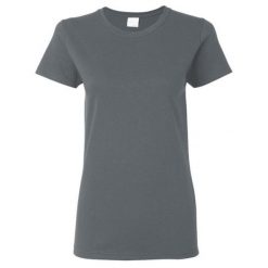 Damska Koszulka T-shirt Krótki Rękaw Top. Szare t-shirty GILDAN, m, bez wzorów, bez kołnierzyka, bez ramiączek. Za 47.99 zł.