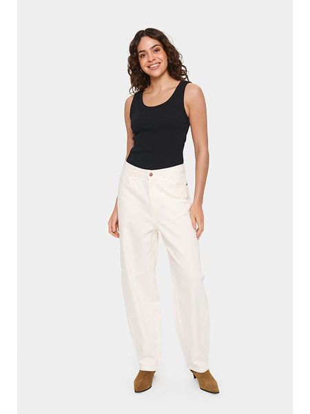 SAINT TROPEZ Top "Aster" w kolorze czarnym rozmiar: XL. Czarne topy Saint Tropez, xl, bez wzorów, z bawełny, bez kołnierzyka, bez ramiączek. Za 74.11 zł.