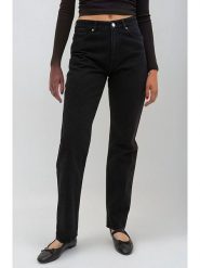 Monki Dżinsy - Tapered fit - w kolorze czarnym rozmiar: W29/L32. Czarne jeansy Monki, l, z aplikacjami, z podwyższonym stanem. Za 109.78 zł.