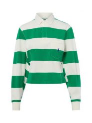 Polo Ralph Lauren Damska bluza polo Kobiety Bawełna (100%) zielony w paski, S. Zielone bluzy Polo Ralph Lauren, s, bez wzorów, z bawełny, bez kaptura. Za 819.95 zł.