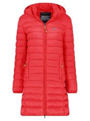Geographical Norway Płaszcz pikowany "Atikolor" w kolorze czerwonym rozmiar: S. Czerwone płaszcze Geographical Norway, s, bez wzorów, bez kaptura. Za 140.53 zł.
