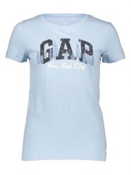 GAP Koszulka w kolorze błękitnym rozmiar: XL. Niebieskie bluzki GAP, xl, bez wzorów, z bawełny, bez kołnierzyka, bez ramiączek. Za 57.60 zł.