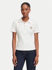 Morgan Polo 252-DPOLLA Biały Slim Fit. Białe koszulki polo Morgan, s, bez wzorów, z bawełny, bez kołnierzyka, bez ramiączek. Za 189.99 zł.