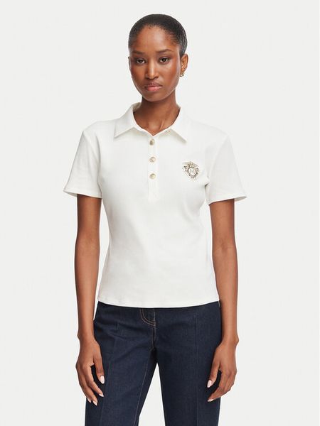 Morgan Polo 252-DPOLLA Biały Slim Fit. Białe koszulki polo Morgan, s, bez wzorów, z bawełny, bez kołnierzyka, bez ramiączek. Za 189.99 zł.