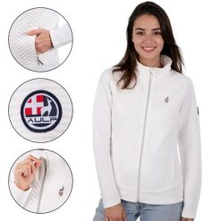 Bluza polarowa damska AULP SIMIX oddychająca. Białe bluzy Aulp, bez wzorów, z polaru, bez kaptura. Za 329.99 zł.