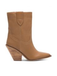 Badura Botki AMADORA-110436 Brązowy. Brązowe botki Badura, bez wzorów, ze skóry, bez obcasa, na słupku, bez zapięcia. Za 229.99 zł.