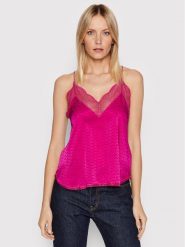 Zadig&Voltaire Bluzka Christy WWCR00001 Różowy Regular Fit. Czerwone bluzki Zadig&Voltaire, s, bez wzorów, z jedwabiu, bez kołnierzyka, bez ramiączek. Za 969.99 zł.