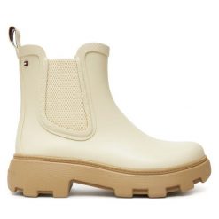 Kalosze Tommy Hilfiger. Brązowe kalosze TOMMY HILFIGER, bez wzorów. Za 469.99 zł.