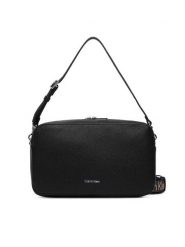 Calvin Klein Torebka Webbing 2X Strap Lg Camera Bag LV04F3642G Czarny. Czarne listonoszki Calvin Klein, bez wzorów, ze skóry, bez dodatków. Za 489.99 zł.
