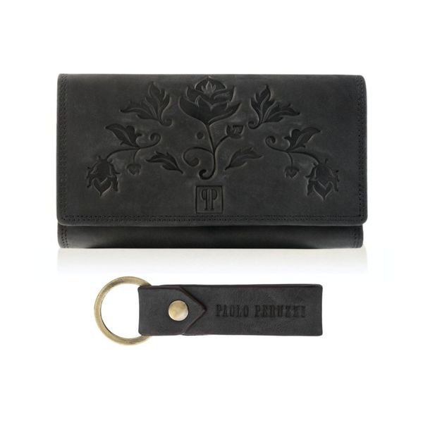 Zestaw prezentowy ZUP-95 skórzany PAOLO PERUZZI czarny. Czarne portfele PAOLO PERUZZI, bez wzorów, ze skóry. Za 109.00 zł.