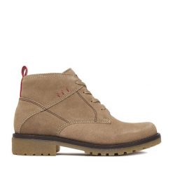 Trzewiki Lasocki. Brązowe botki Lasocki, bez wzorów, bez obcasa, na płaskiej podeszwie, bez zapięcia. Za 239.99 zł.