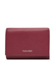 Calvin Klein Portfel Foil Logo Trifold W/ Zip Pocket LV04F1117G Różowy. Czerwone portfele Calvin Klein, bez wzorów, ze skóry. Za 249.99 zł.