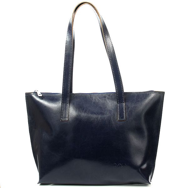 Polska skórzana torebka granatowa DAN-A T373. Niebieskie torebki klasyczne DAN-A, bez wzorów, ze skóry, bez dodatków. Za 259.99 zł.