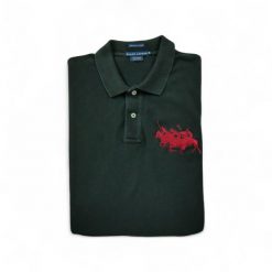 Second life - Krótki rękaw Polo dla kobiet Skinny Black - Jak nowy. Czarne koszulki polo RALPH LAUREN, bez wzorów, bez kołnierzyka, bez ramiączek. Za 122.63 zł.