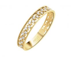 Złoty pierścionek z cyrkoniami. Żółte pierścionki Apart, z cyrkonią, złote. Za 1,299.00 zł.