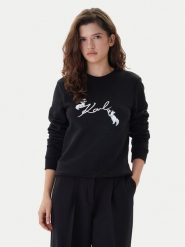 KARL LAGERFELD Bluza B1W20031 Czarny Regular Fit. Czarne bluzy KARL LAGERFELD, xs, bez wzorów, z bawełny, bez kaptura. Za 829.99 zł.