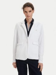 Beverly Hills Polo Club Marynarka P-SS26W-F6547 Biały Regular Fit. Białe marynarki i żakiety Beverly Hills Polo Club, m, bez wzorów, z bawełny. Za 329.99 zł.