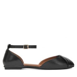 Sandały Lasocki. Czarne sandały Lasocki, bez wzorów, bez obcasa, na płaskiej podeszwie, bez zapięcia. Za 159.99 zł.