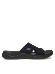 Skechers Klapki On-The-Go 600-Oceanside 140003/BBK Czarny. Czarne klapki Skechers, bez wzorów, z materiału, bez obcasa. Za 189.99 zł.