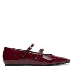 Baleriny DeeZee. Czerwone baleriny DeeZee, bez wzorów, bez obcasa. Za 139.99 zł.