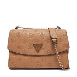 Torebka Guess. Brązowe listonoszki Guess, z aplikacjami, bez dodatków. Za 339.99 zł.