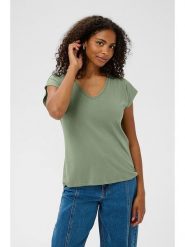 Kaffe Koszulka "Lise" w kolorze oliwkowym rozmiar: XL. Brązowe bluzki Kaffe, s, bez wzorów, bez kołnierzyka, bez ramiączek. Za 69.99 zł.