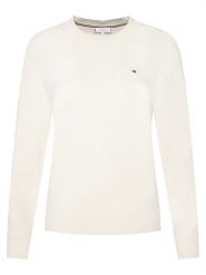 Tommy Hilfiger Sweter WW0WW44984 Biały Regular Fit. Białe swetry TOMMY HILFIGER, s, bez wzorów, z bawełny, bez ramiączek. Za 429.99 zł.