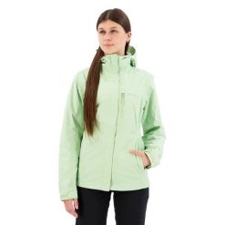 Kurtka przeciwdeszczowa damska Columbia Pouring Adventure II Jacket z kapturem. Zielone kurtki sportowe Columbia, s, bez wzorów, z kapturem, trekkingowe. Za 289.99 zł.