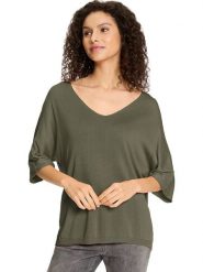 Heine Sweter w kolorze khaki rozmiar: 44/46. Brązowe swetry Heine, s, bez wzorów, z wiskozy, bez ramiączek. Za 56.93 zł.