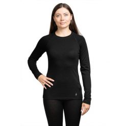 Bluza termoaktywna damska Smartwool Classic All-Season Merino Base Layer. Czarne bluzki Smartwool, na zimę, l, bez wzorów, bez kaptura. Za 270.99 zł.