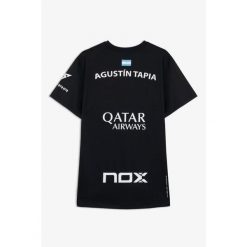 Koszulka Nox Czarna, krótki rękaw, sportowy styl. Czarne koszulki sportowe NOX, bez wzorów, z poliesteru, bez ramiączek. Za 275.50 zł.