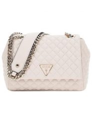 Guess Torebka w kolorze kremowym - 21 x 16 x 10 cm rozmiar: onesize. Brązowe torby na ramię Guess, z aplikacjami, z materiału, na ramię, pikowane, bez dodatków. Za 484.31 zł.