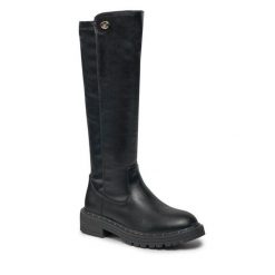 Kozaki Liu Jo. Czarne kozaki Liu Jo, bez obcasa, na płaskiej podeszwie, bez zapięcia. Za 829.99 zł.