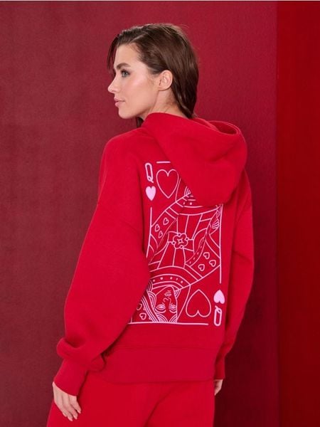 Bluza z nadrukiem na plecach - czerwony. Czerwone bluzy Sinsay, l, bez wzorów, bez kaptura. Za 49.99 zł.