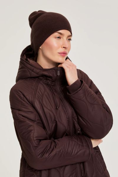 Czapka beanie brązowa. Brązowe czapki MOODO, bez wzorów, z poliamidu. Za 39.99 zł.