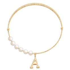 Bransoletka Astrid. Żółte bransoletki Lilou, z perłą, pozłacane. Za 154.00 zł.