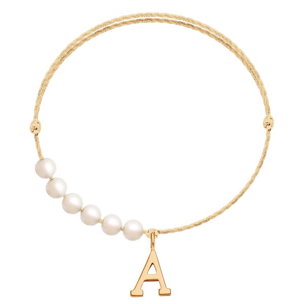 Bransoletka Astrid. Żółte bransoletki Lilou, z perłą, pozłacane. Za 154.00 zł.