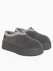 Gooce Skórzane botki zimowe "Wael" w kolorze szarym rozmiar: 40. Szare botki Gooce, na zimę, bez wzorów, z wełny, bez obcasa, na platformie, bez zapięcia. Za 173.99 zł.