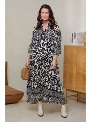 Curvy Lady Sukienka w kolorze czarno-białym rozmiar: 40/42. Białe sukienki Curvy Lady, bez wzorów, z wiskozy, klasyczne, bez kołnierzyka, bez ramiączek, maxi, rozkloszowane. Za 114.44 zł.