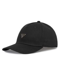 Czapka z daszkiem Guess. Czarne czapki Guess, z aplikacjami. Za 154.99 zł.