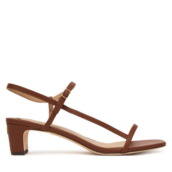 Sandały LAUREN RALPH LAUREN. Brązowe sandały Lauren Ralph Lauren, bez wzorów, bez obcasa, na płaskiej podeszwie, bez zapięcia. Za 729.99 zł.