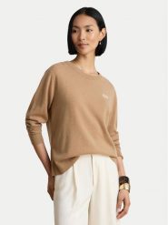 LAUREN RALPH LAUREN Sweter 200P03371500 Beżowy ciemny Relaxed Fit. Brązowe swetry Lauren Ralph Lauren, s, bez wzorów, z kaszmiru, bez ramiączek. Za 1,899.00 zł.