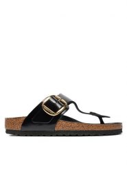 Birkenstock Japonki Gizeh Buckle He 1021469 Czarny. Czarne klapki Birkenstock, bez wzorów, ze skóry, bez obcasa. Za 579.99 zł.